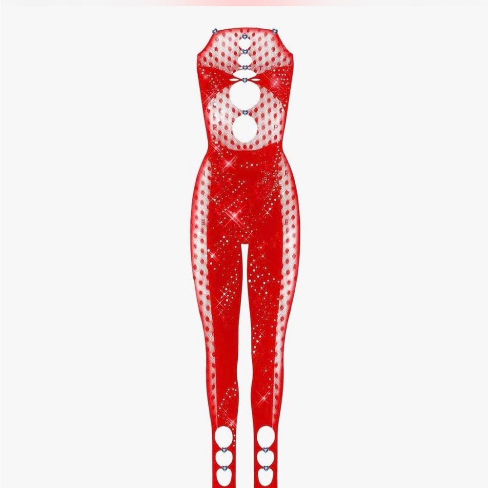 POSTER GIRL Red Cut-Out Jumpsuit